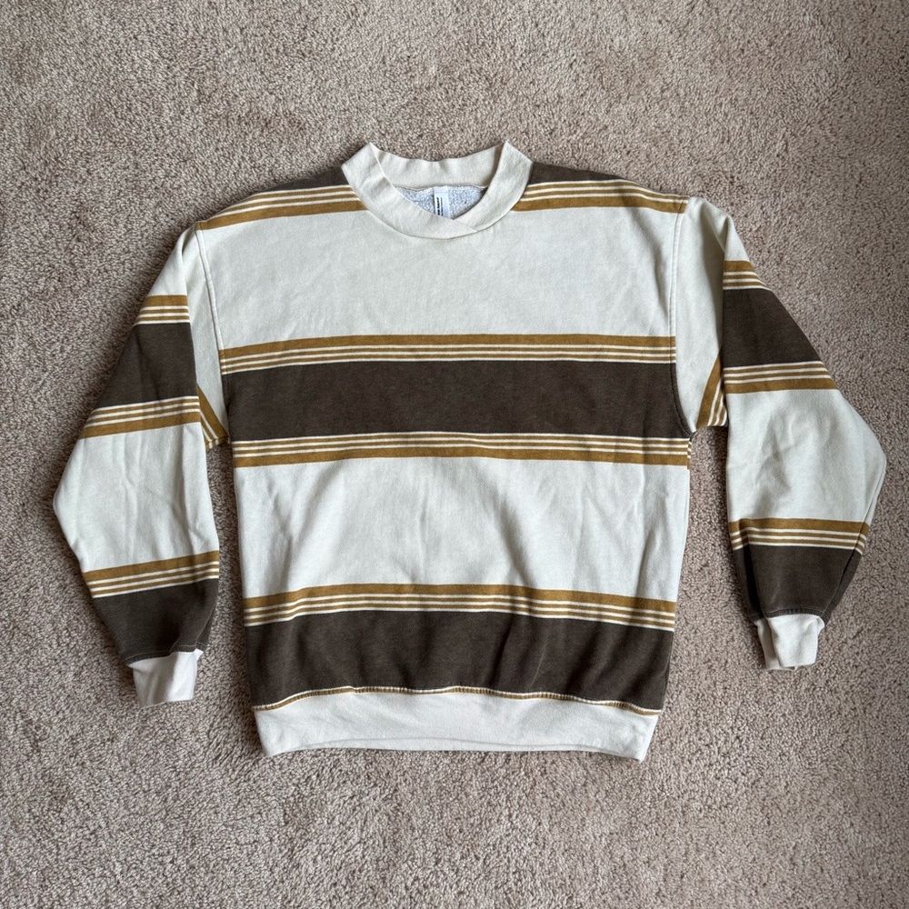 American Apparel Unisex Retro Striped Flex Fleece Crewneck